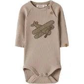 Name it Rompertje/body donkerbeige / chocoladebruin / groen