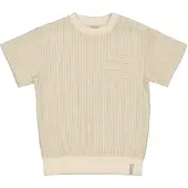 LEVV Little gestreepte T-shirt ecru Jongens Katoen Ronde hals Streep - maat 110