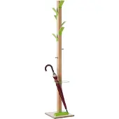 Meet by Paperflow Staande kapstok Easycloth, van massief hout, met parapluhouder, groen