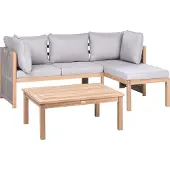 Beliani ARABBA - Loungeset 3-zits - Grijs - Gecertificeerd acaciahout