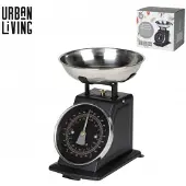 Urban Living Mechanische keukenweegschaal 5 kg, zwart, met roestvrijstalen kom