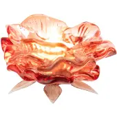 J-Line theelichthouder Bloem - glas - oranje