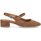 No Stress - Dames - Bruine leren slingbacks - Maat 41