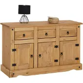 Idimex SALSA-dressoir van 130 cm van massief hout met 3 lades - naturel