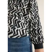Cecil Dames Bedrukte blouse met tape - Grijs - M