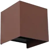 LINDBY Smart LED buiten wandlamp Dara, roestkleurig, hoekig, CCT RGB, Tuya dimbaar, bruin / roest, Kunststof, Modern, slimme wandlamp buiten