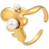 Gaya Ring goud / parelwit