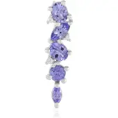 Cavill - Zilveren Hanger met Tanzaniet 1,322 Ct - 925 Sterling Zilver Verguld - Elegante Marquise en Ovaal Slijpsel - Blauw Violet Sieraad