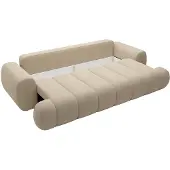 Vente-unique Vierzits-slaapbank van beige stof FRIDORA