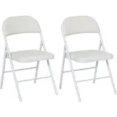 HOMCOM Klapstoel Kunstleer, staal 45L x 46B x 78H cm Wit