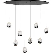 Highlight Hanglamp Clear Egg Zwart 8 Lichts Ovaal