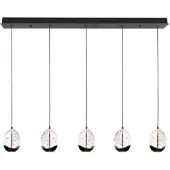 Highlight Hanglamp Clear Egg Zwart 5 Lichts Recht