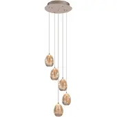 Highlight Hanglamp Champagne Egg 5 Lichts Pendel