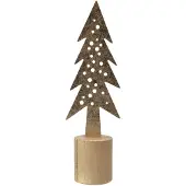Kaemingk Kerstfiguur voor op de plank, houten kerstboom, 29 cm