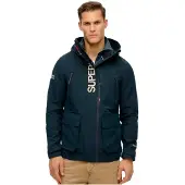 Superdry Heren Windjack met capuchon en borduursel Ultimate navy (M), Casual, Polyester, Marineblauw M5012104A