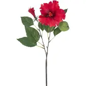 Easyplants | Kunstbloem Hibiscus 63 cm rood | Zijde | Nepbloemen | rood | Onderhoudsvrij | Kant-en-klaar