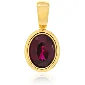 Cavill - Gouden Hanger 9K Geel Goud - 2,3 ct Ovaal Geslepen Tocantin Granaat - Luxe Bezelzetting - Braziliaanse Edelsteen 20x10 mm