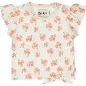 Dirkje gebloemde T-shirt ecru Meisjes Stretchkatoen Ronde hals Bloemen - maat 92