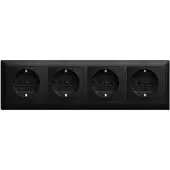 Busch-Jaeger - Stopcontact - Inbouw Wandcontactdoos Set 4 - Mat zwart
