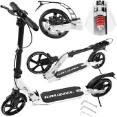 Kruzzel 26141 Opvouwbare step Hyperion W, met vering, wielen van 200 mm, zwart-wit