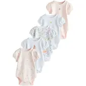 Next Rompertje/body groen / pink / rosa / wit