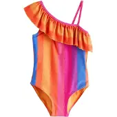 Next Badpak navy / lavendel / donkeroranje / fuchsia