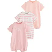 Next Rompertje/body rosa / rosé / lichtroze / wit