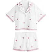 Next Korte pyjama rood / wit