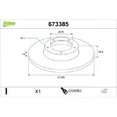 Valeo 673385 Remschijf