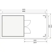 Karibu Gartenhaus, tuinhuis, model Theres 3, set met 1 dakuitbreidingselement, kleur terragrau, afmetingen 480x244x242 cm