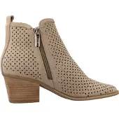 Carmela Dames Leren enkellaarsjes 163149 beige (38), Bruin, 3 tot 5 cm, Suède, Ritssluiting, Casual 16314903-BEIGE