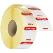 Hendi Voedselveiligheidsstickers, multifunctioneel, eenvoudig verwijderbaar , , Woensdag, Rood, 1000 st., 25x25x(H)mm
