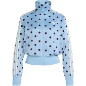 Adidas Sweatvest 'SATIN POLKA DOTS TT Track' pastelblauw / karmijnrood / wit