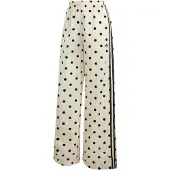 Adidas Broek 'SATIN POLKA DOTS WIDE LEG' zwart / wit