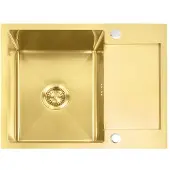 REA Stalen Spoelbak Paul Brush Gold zonder keukenkraan