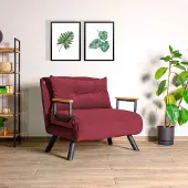 Hannah Home Verstelbare fauteuil | 60 x 50 x 45 cm | Rood