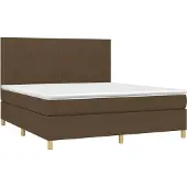 vidaXL Boxspring met matras stof donkerbruin 160x200 cm