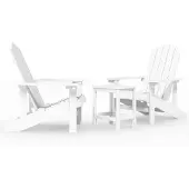Syfax Tuinstoelen Adirondack met tafel HDPE wit