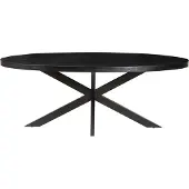Molecule Ovale eettafel in zwart mango hout met x-poot 200 cm