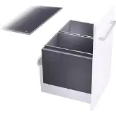 Hailo Triple - XL- Front afvalsysteem voor kastbreedte 60cm grijs 56 liter (28 + 28)