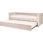 Beliani LIBOURNE - Kinderbed-Roze-Fluweel