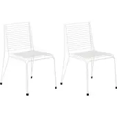 Beliani CHIEVE - Set van 2 tuinstoelen - Wit - Staal