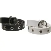 Urban Classics Synthetic Eyelet Belt 2 Units Wit,Zwart S-M Man
