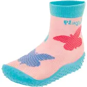 Playshoes Strand-/badschoen 'Schmetterlinge' blauw / lichtblauw / rosa / framboos