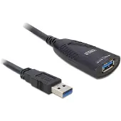 DeLOCK 83089 USB-kabel USB 3.0 USB-A stekker, USB-A bus, DC-bus 3,5 mm 5.00 m Meerdere kleuren