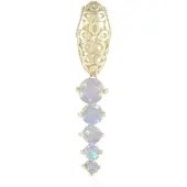 Cavill - Gouden hanger 9K geel goud - 0,48 ct Welo opalen rond slijpsel - Elegant filigraan design Ethiopische opaal dames sieraden 35x7 mm