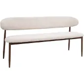 Giga Meubel Eetkamerbank Alexia Beige/Walnoot 180cm