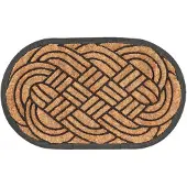 Esschert Design Ovale deurmat van kokosvezel en rubber 75x45 cm - Antislip