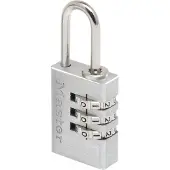 Master Lock 20mm - solid aluminium body with brushed metal finish - 21mm chrome pl - 7620EURD