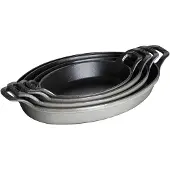 Staub ovale ovenschaal gietijzer 24 cm Grafietgrijs